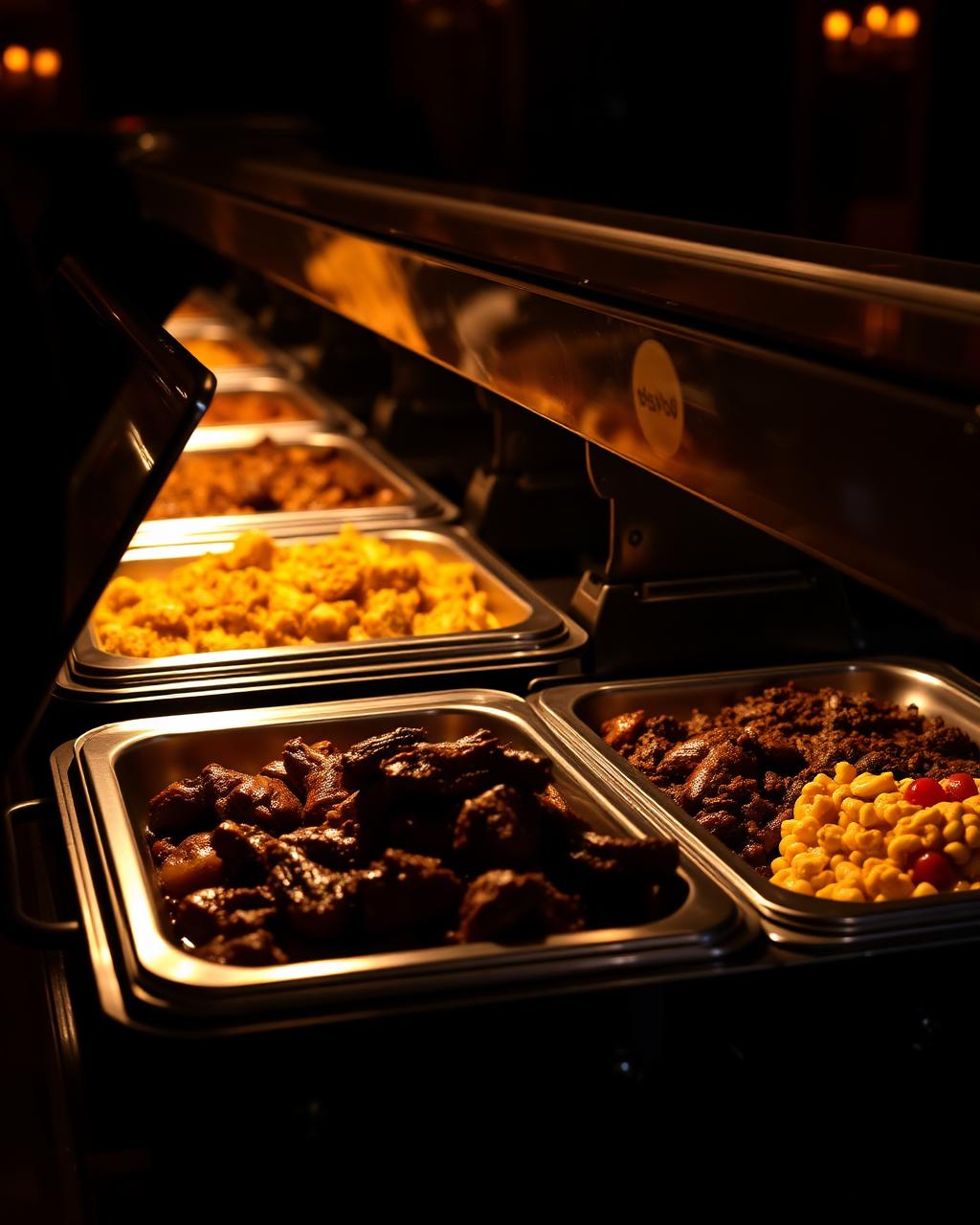 Elegant buffet spread at a private event